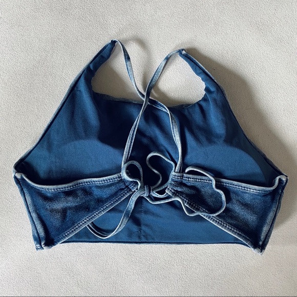 High Neck Open Back Bathing Suit Top - Picture 4 of 7